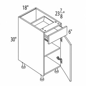 Melamine 18" Single Door Base Cabinet