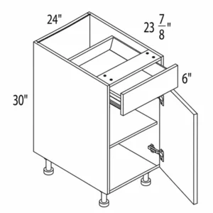 Melamine Shaker 24" Single Door Base Cabinet