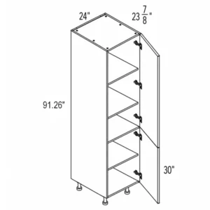 Melamine Shaker 24″ Pantry Double Door Tall Cabinet