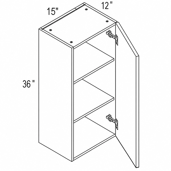 Lacquer 15″ Regular Single Door Wall Cabinet