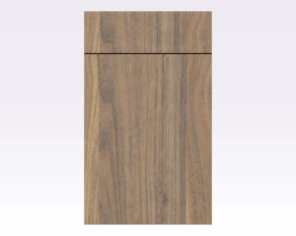 Oakmere Brown Walnut Slab door sample swatch