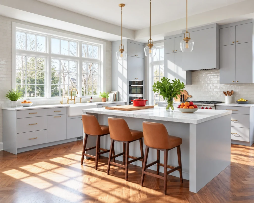 Charleston Gris Nube Slab Assembled Cabinets.