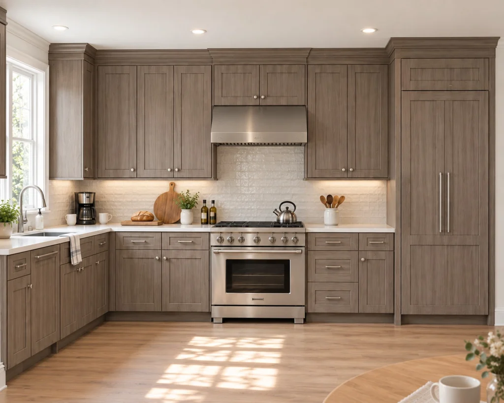 Willowen Ebony Walnut Shaker Assembled Cabinets.