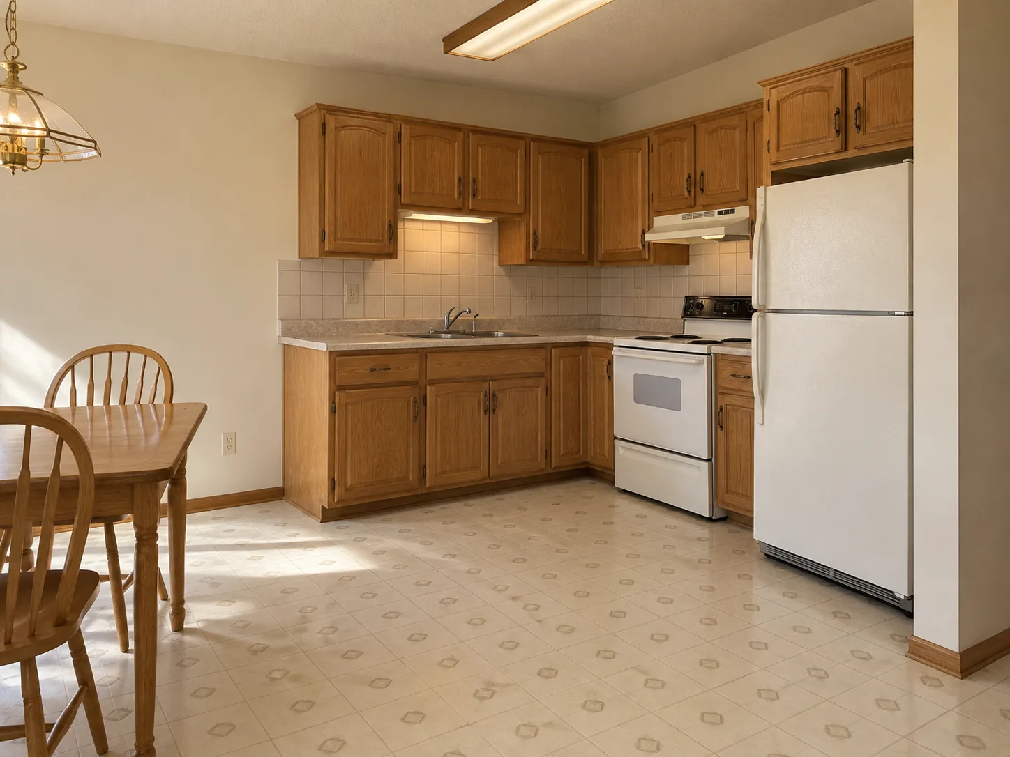 Before kitchen renovation in Orange CA with traditional oak cabinets